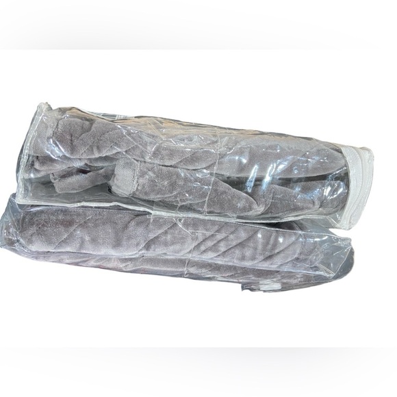 NWT Annie Selke Brentwood velvet pair of pillow shams shale gray chevron king - Picture 11 of 13